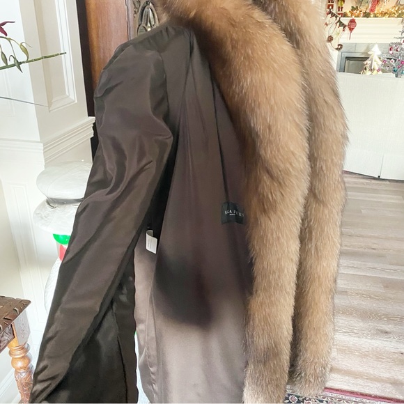 SAGA FURS Genuine Mink Fur Coat With Fox Fur Collar Size 8 - Picture 13 of 15